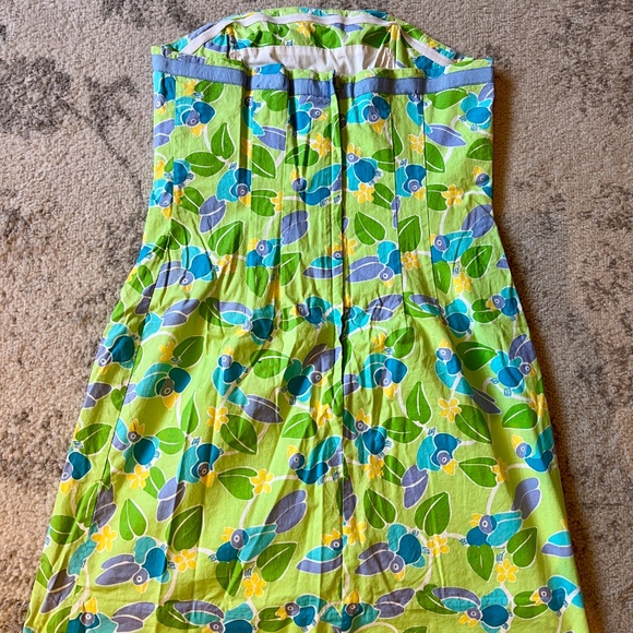 NEW Lilly Pulitzer Adina Strapless Short Bird Pattern Dress Size 8 - Picture 2 of 3
